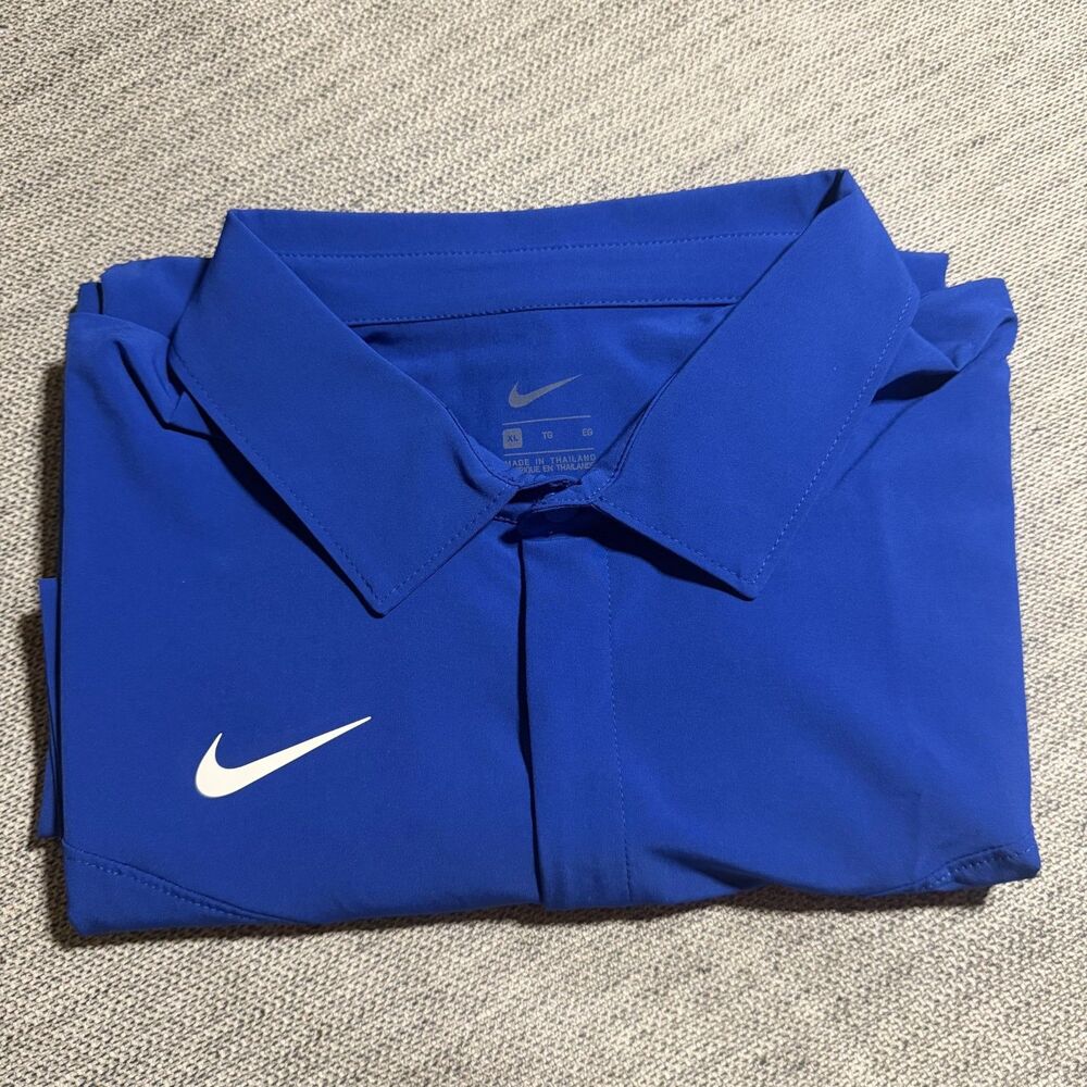 Nike Dri-FIT Polo Shirt Men XL Blue Golf Athletic Move To Zero NWT